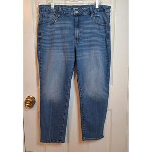 Old Navy Medium Acid Wash Denim Mid Rise O.G. Straight Leg Jeans Size 16 Petite